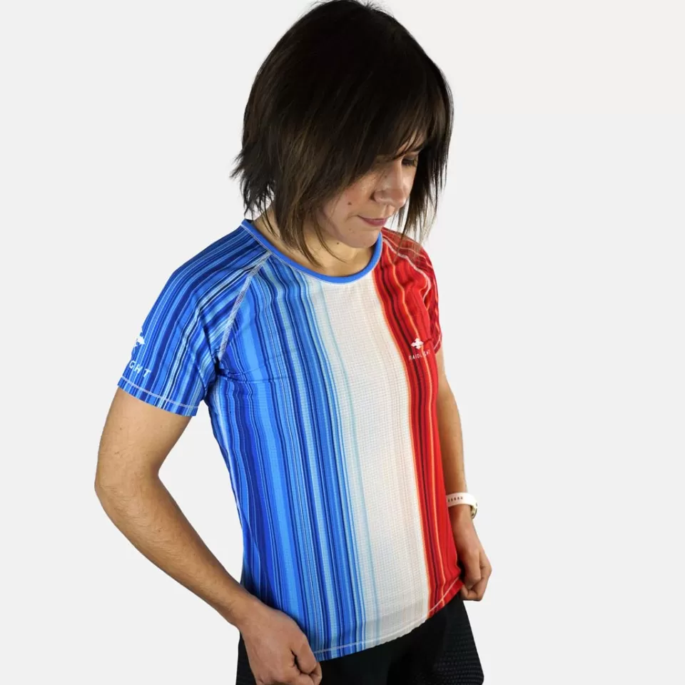 Maillots De Trail | Raidlight ECODRY EDITION "WARNING STRIPES" Blue